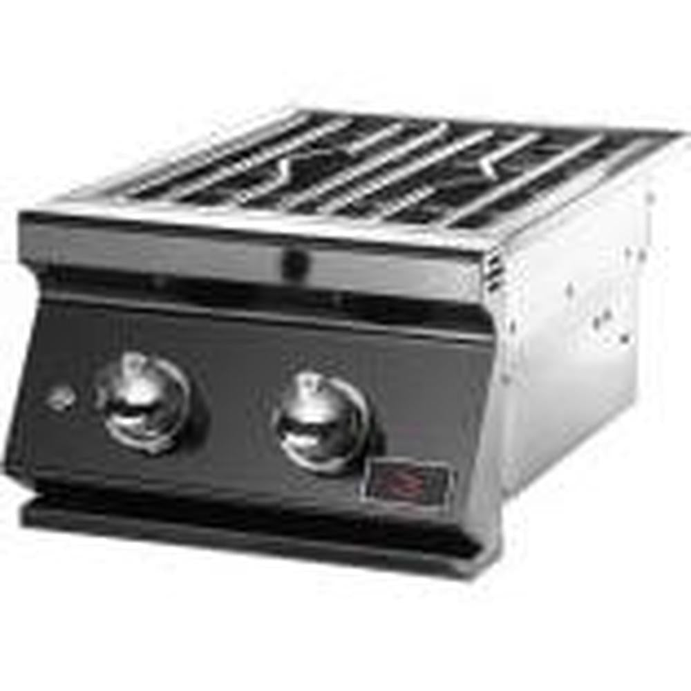Whistler 15-Inch Built-In Gas Power Burner with Lid - Black Stainless Steel
