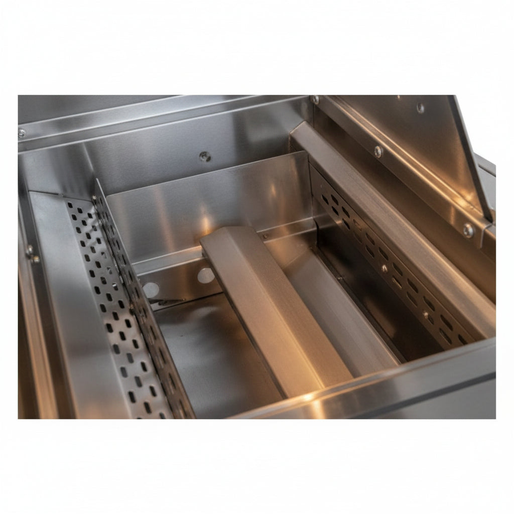 Whistler 42-Inch 5-Burner Gas Grill on Stainless Steel Cabinet with Rear Infrared Burner, Grill Lights, Rotisserie Kit & Cover - Black Stainless