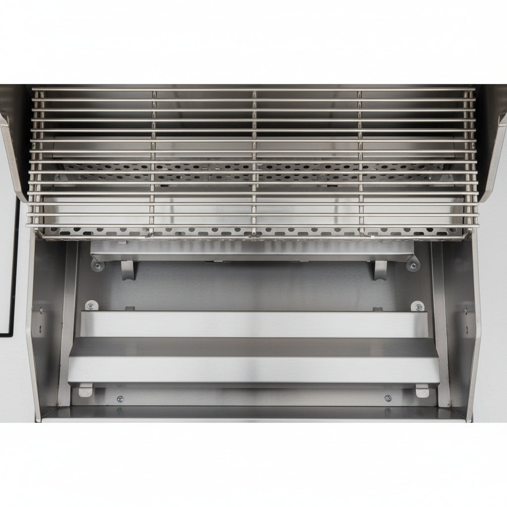 Whistler 32-Inch 4-Burner Built-In Gas Grill on Stainless Steel Cabinet with Rear Infrared Burner, Grill Lights, Rotisserie Kit, and Cover