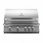 Whistler 32-Inch 4-Burner Built-In Gas Grill on Stainless Steel Cabinet with Rear Infrared Burner, Grill Lights, Rotisserie Kit, and Cover