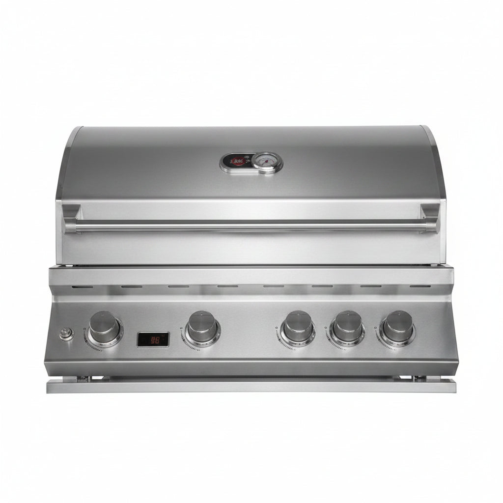 Whistler 102 x 28-Inch 4-Burner Gas Grill Island with Infrared Rear Burner, Refrigerator, Double Side Burner, and Rotisserie Kit