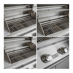 Whistler 42-Inch 5-Burner Gas Grill on Stainless Steel Cabinet with Rear Infrared Burner, Grill Lights, Rotisserie Kit & Cover - Black Stainless