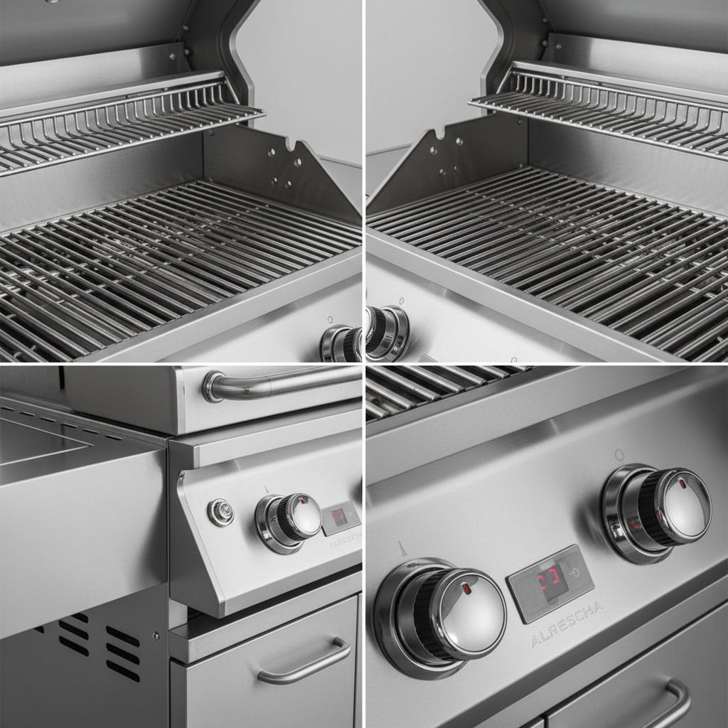 Whistler 34-Inch 4-Burner Gas Grill with Rear Infrared Burner, Grill Lights, Rotisserie Kit & Cover