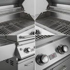 Whistler 34-Inch 4-Burner Gas Grill with Rear Infrared Burner, Grill Lights, Rotisserie Kit & Cover