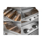 Whistler 141-Inch 5-Burner Gas Grill Island with Infrared Rear Burner, Refrigerator, Sink, Double Side Burner, and Rotisserie Kit - Black Stainless