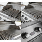 Whistler 110-Inch 5-Burner Gas Grill Island with Infrared Rear Burner, Refrigerator, Sink, and Rotisserie Kit