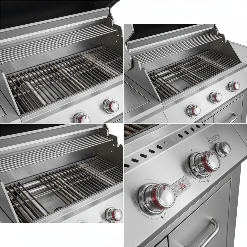Whistler 110-Inch 5-Burner Gas Grill Island with Infrared Rear Burner and Refrigerator