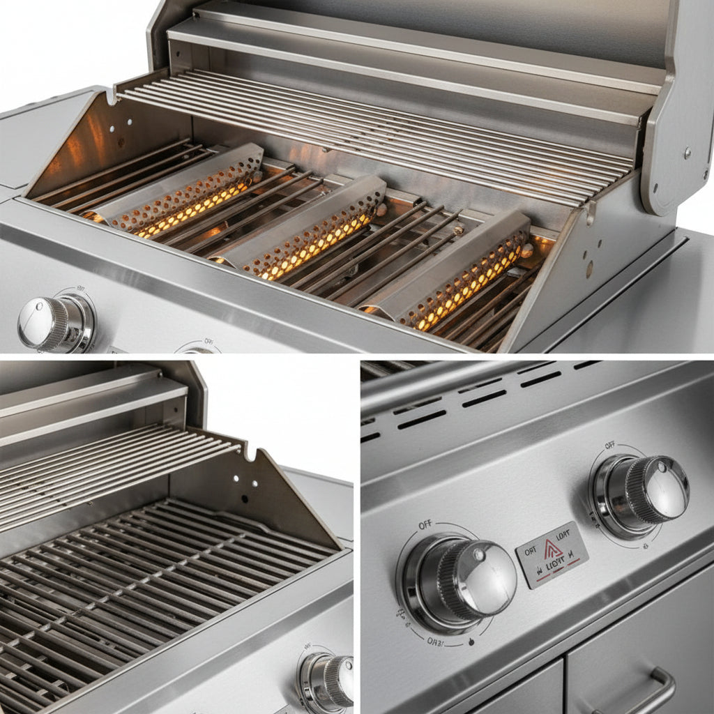 Whistler 164 x 28-Inch 4-Burner Gas Grill Island - Black Stainless Steel