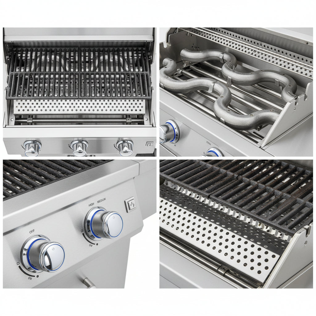 Whistler 34-Inch 4-Burner Gas Grill Island with Sink & Rotisserie Kit