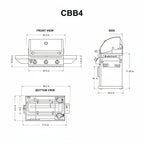 Whistler 132 x 61-Inch 4-Burner Gas Grill Island - Stainless Steel