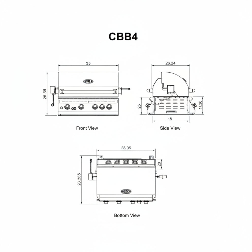 Whistler 132 x 92-Inch 4-Burner Gas Grill Island - Black Stainless Steel