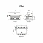 Whistler 132 x 92-Inch 4-Burner Gas Grill Island - Black Stainless Steel