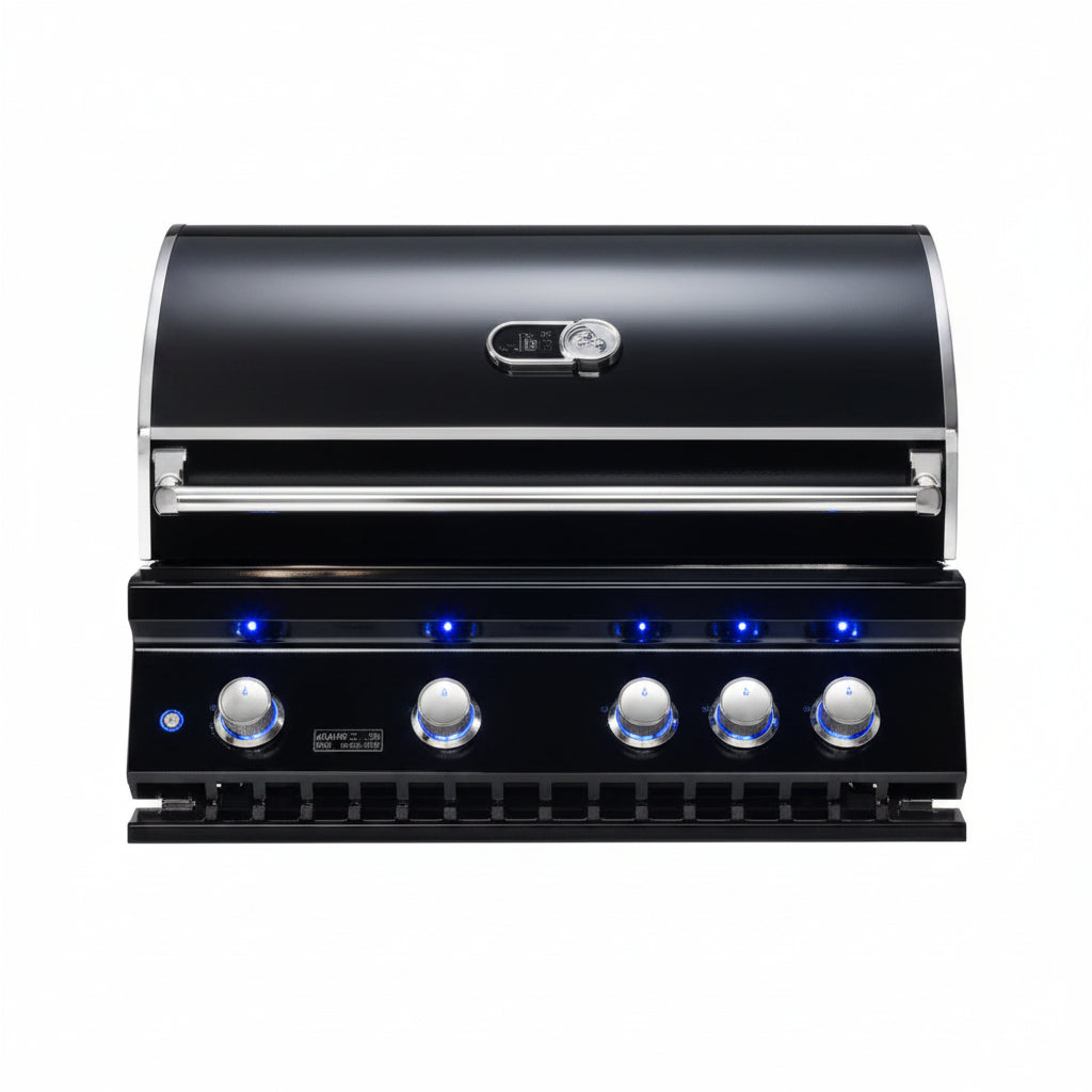 Whistler 34-Inch 4-Burner Gas Grill with Rear Infrared Burner, Grill Lights, Rotisserie Kit & Cover - Black Stainless