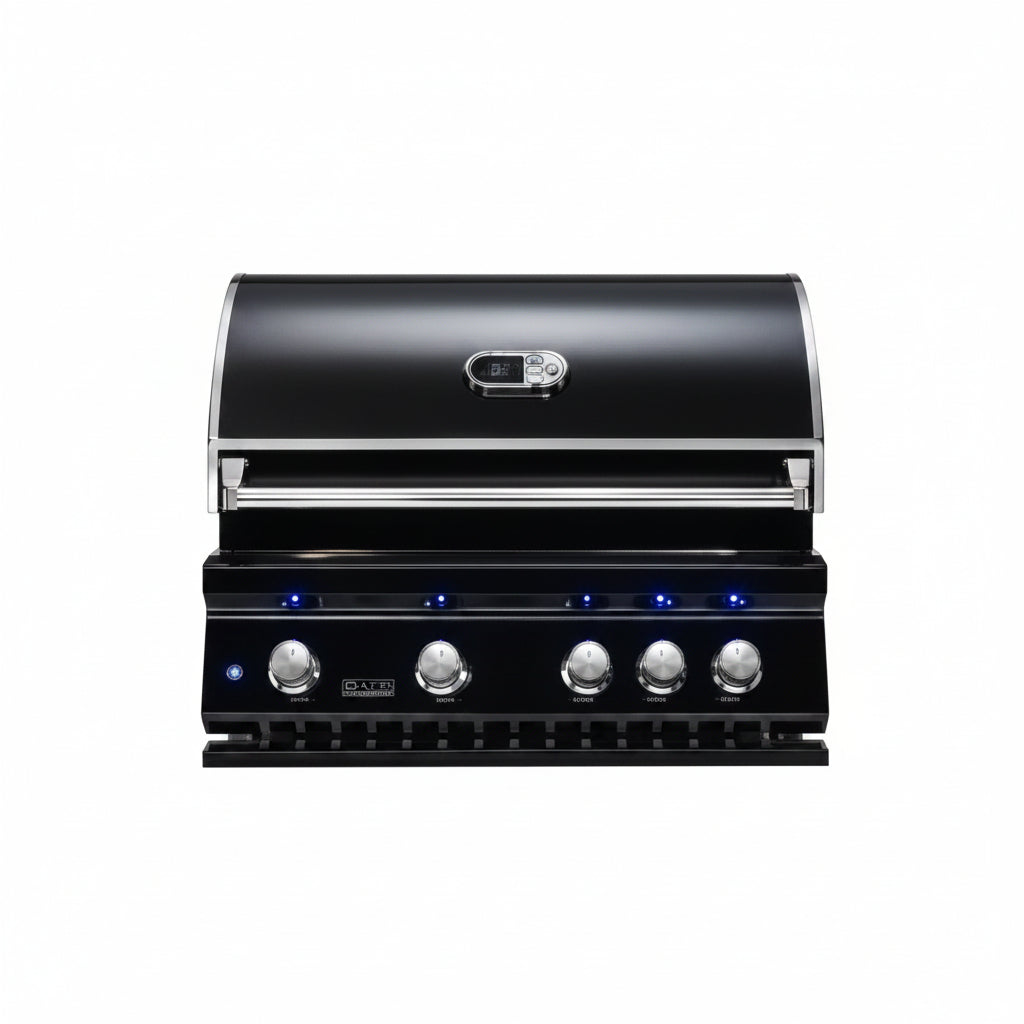 Whistler 34-Inch 4-Burner Gas Grill on Stainless Steel Cabinet with Rear Infrared Burner, Grill Lights, Rotisserie Kit & Cover