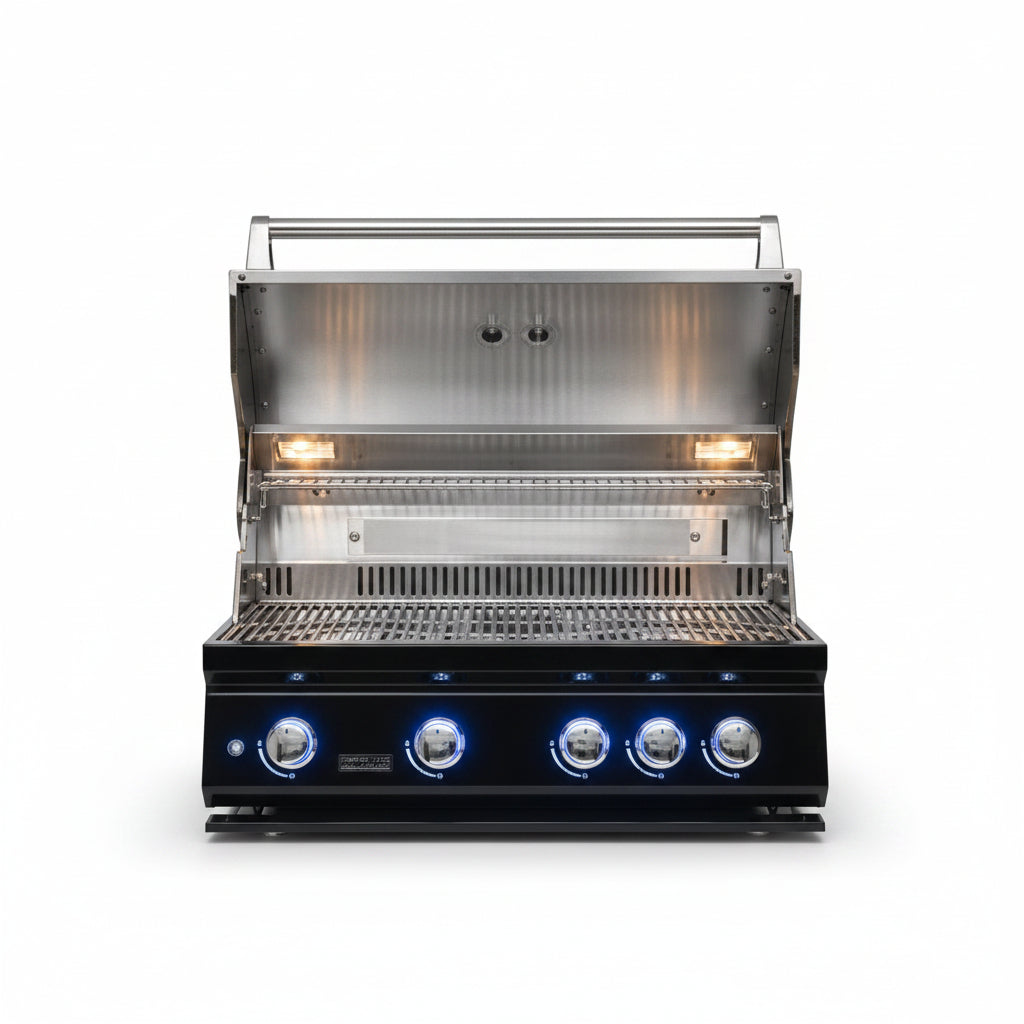 Whistler 132 x 92-Inch 4-Burner Gas Grill Island - Black Stainless Steel
