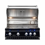 Whistler 34-Inch 4-Burner Gas Grill on Stainless Steel Cabinet with Rear Infrared Burner, Grill Lights, Rotisserie Kit & Cover