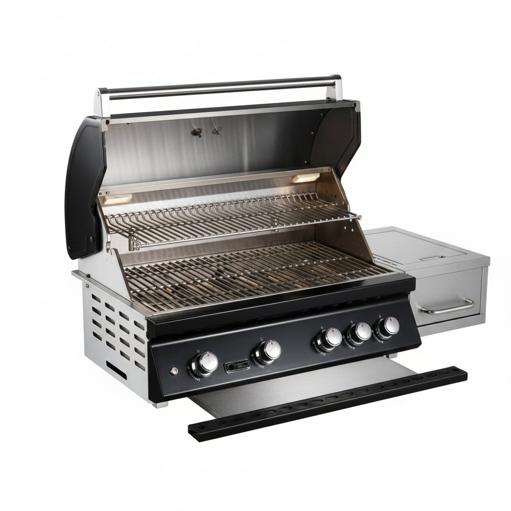Whistler 132 x 92-Inch 4-Burner Gas Grill Island - Black Stainless Steel