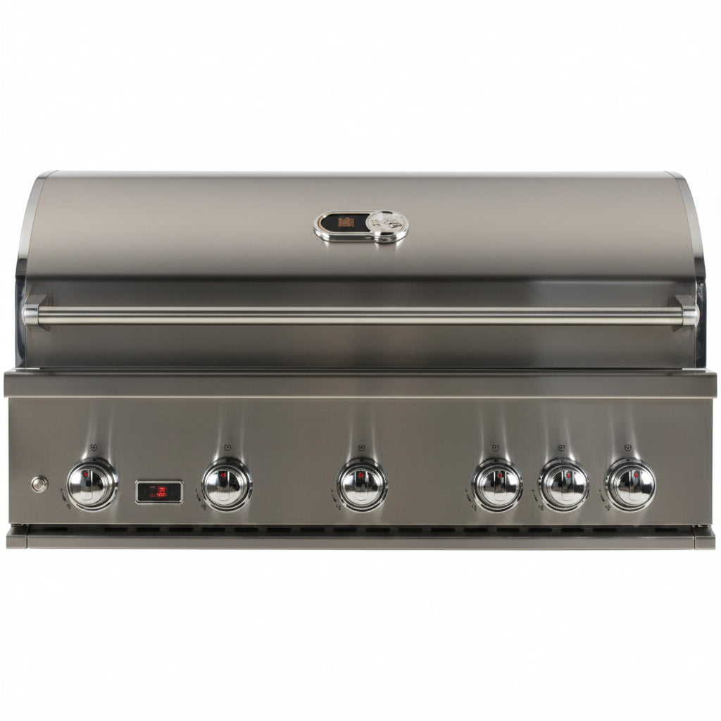 Whistler 42-Inch 5-Burner Gas Grill on Stainless Steel Cabinet with Rear Infrared Burner, Grill Lights, Rotisserie Kit & Cover