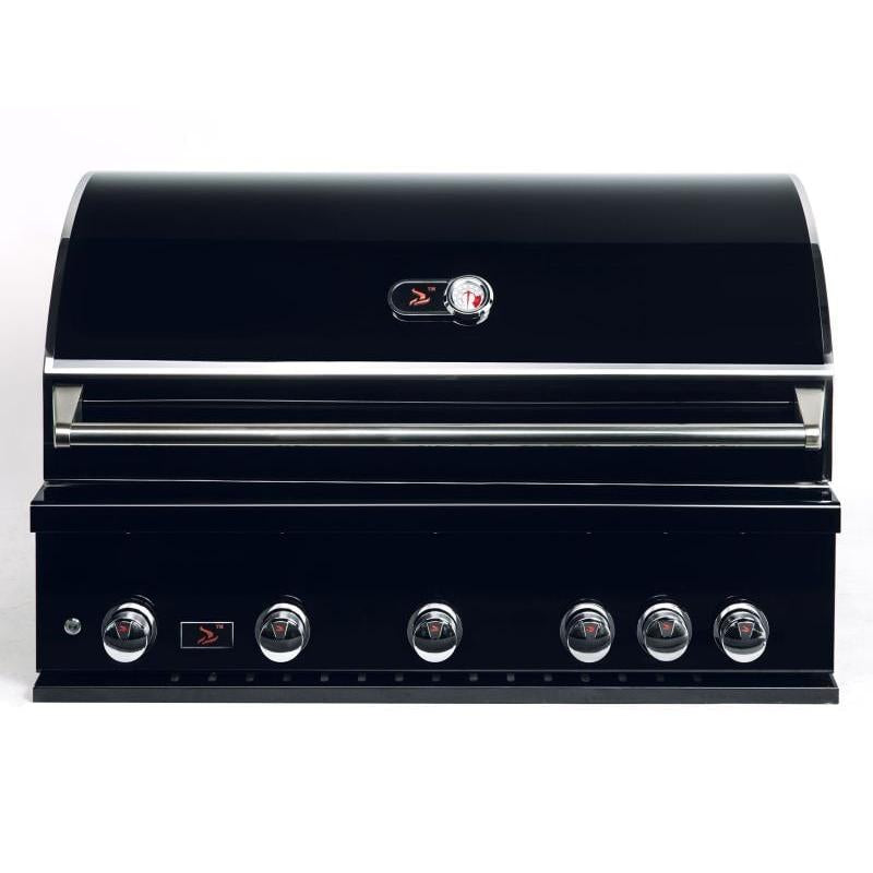 Whistler 42-Inch 5-Burner Built-In Gas Grill with Rear Infrared Burner, Grill Lights, Rotisserie Kit & Cover - Black Stainless
