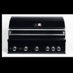 Whistler 110-Inch 5-Burner Gas Grill Island with Infrared Rear Burner, Refrigerator, Sink, and Rotisserie Kit - Black Stainless