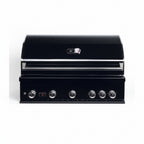 Whistler 110-Inch 5-Burner Gas Grill Island with Infrared Rear Burner, Refrigerator, and Rotisserie Kit - Black Stainless