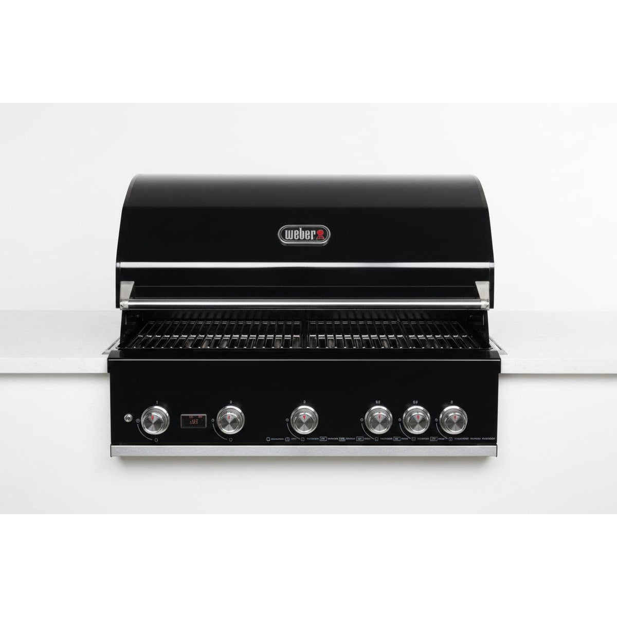 Whistler 110-Inch 5-Burner Gas Grill Island with Infrared Rear Burner, Refrigerator, Double Side Burner, and Rotisserie Kit - Black Stainless