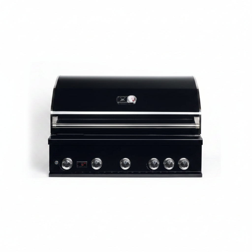 Whistler 104-Inch 5-Burner Gas Grill Island with Infrared Rear Burner, Sink, Double Side Burner and Rotisserie Kit - Black Stainless