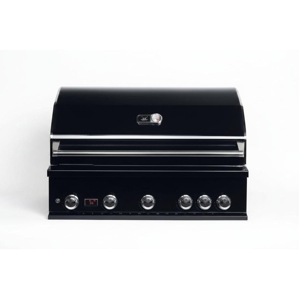 Whistler 104-Inch 5-Burner Gas Grill Island with Infrared Rear Burner, Double Side Burner, and Rotisserie Kit - Black Stainless