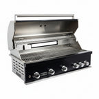 Whistler 110-Inch 5-Burner Gas Grill Island with Infrared Rear Burner, Refrigerator, Double Side Burner, and Rotisserie Kit - Black Stainless