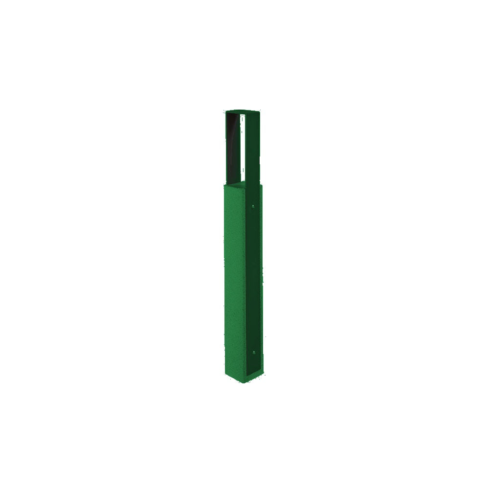 DF6535 Collaboration Vault Bike Bollard - Tall/Square — Metal Powder Coat — 69 Emerald — digitally rendered color preview