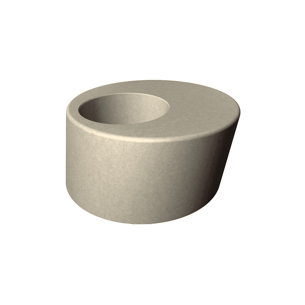 WS114 Concrete Planter with Integral Seat — Acid Wash — A20 White — digitally rendered color preview
