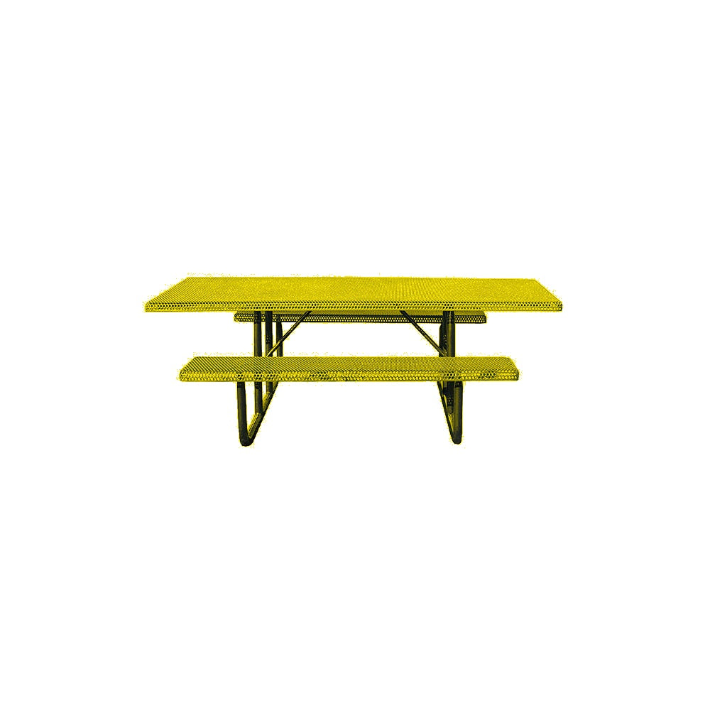 MF1059 8' Portable ADA Compliant Park Picnic Table — Metal Powder Coat — S1 Yellow — digitally rendered color preview
