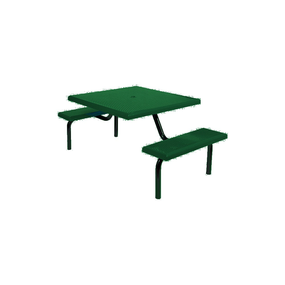 MF1022 Square Modular 2-Bench ADA Table — Metal Powder Coat — 69 Emerald — digitally rendered color preview