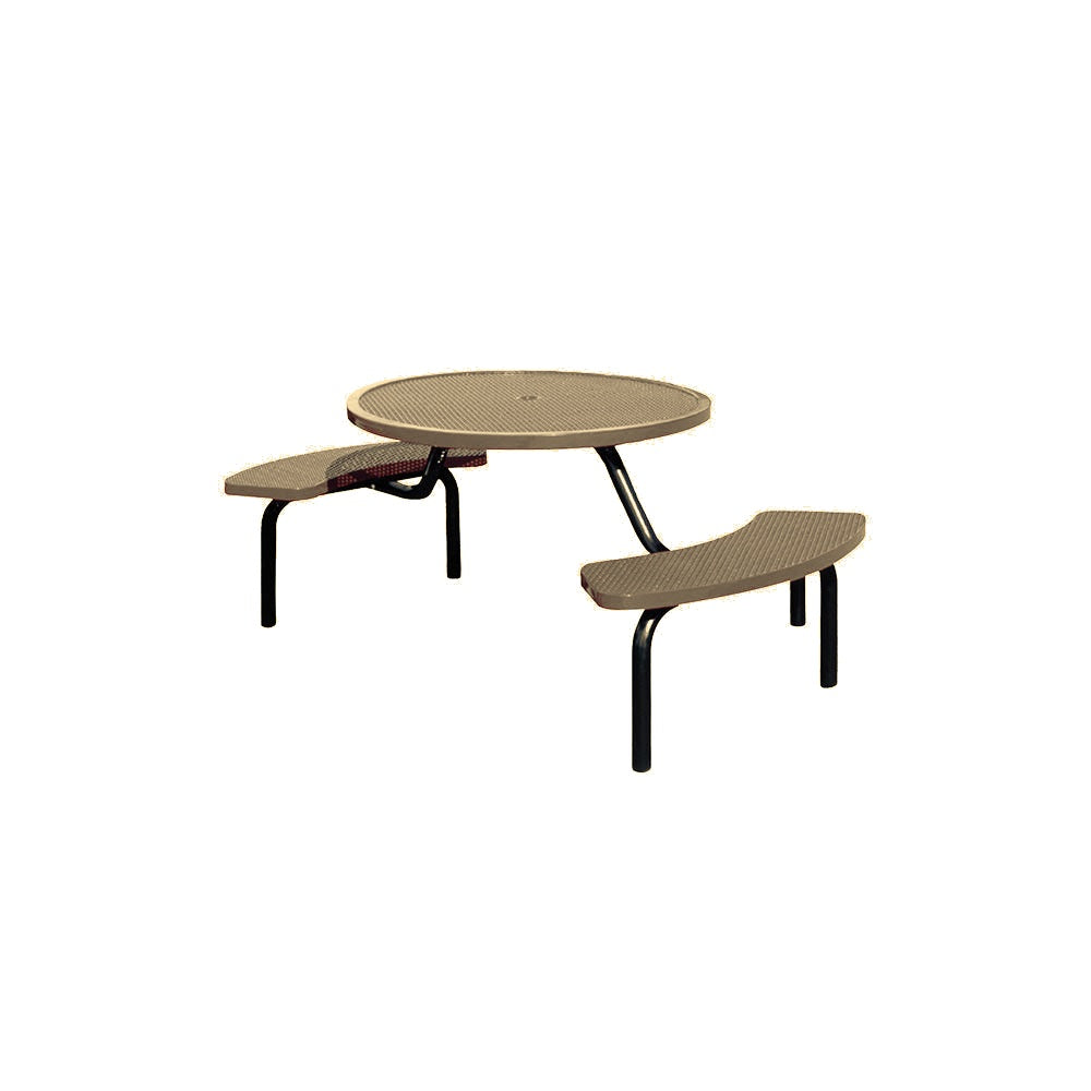 MF1025 Round Modular 2-Bench ADA Table — Metal Powder Coat — 7 Sand — digitally rendered color preview