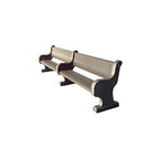 TF5962 Concrete & Metal Park Bench Add-on — Weatherstone — W20 White — digitally rendered color preview