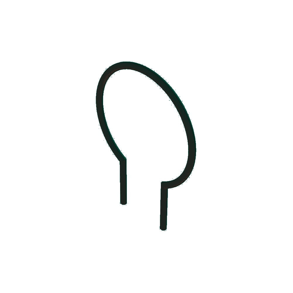 MF9008 Inground Mount Circle Bike Rack — Metal Powder Coat — S29 Green — digitally rendered color preview
