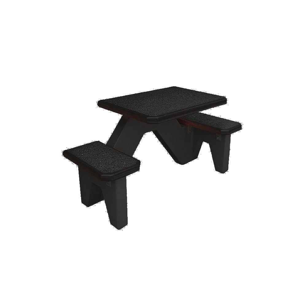 TF3105 2-Seat Square Concrete ADA Compliant Table Set — Standard Ground & Polish Top & Bench - Acid Wash Gray Legs — G38 Night — digitally rendered color preview
