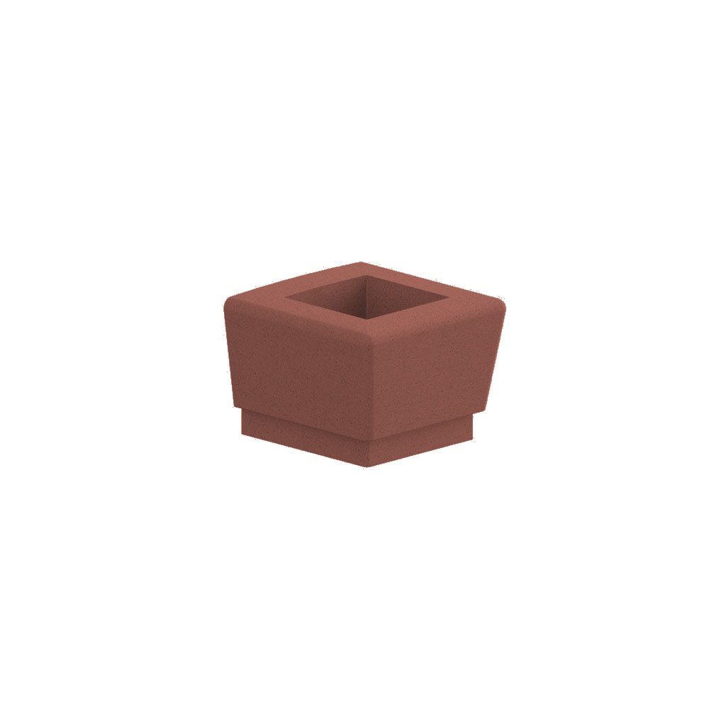 WS9113 Our Town Square Planter End — Acid Wash — A24 Brick Red — digitally rendered color preview