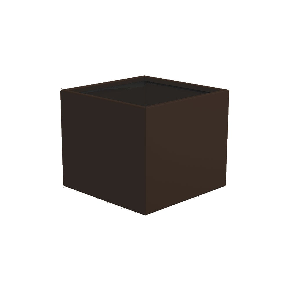 WS506 Aluminum Square Planter — Metal Powder Coat — S45 Brown — digitally rendered color preview