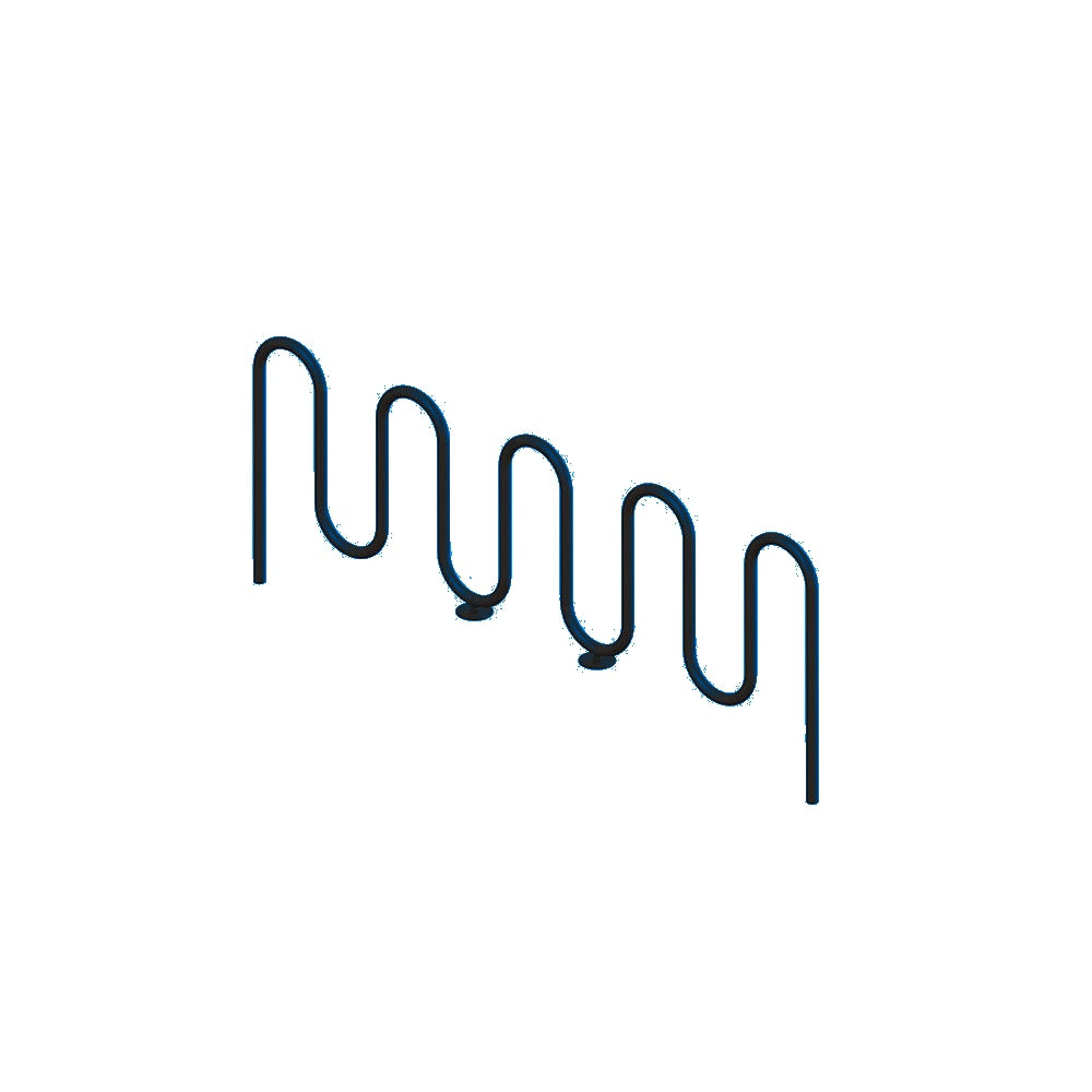 MF9019 Inground Mount 9 Loop Bike Rack — Metal Powder Coat — S7 Sky Blue — digitally rendered color preview