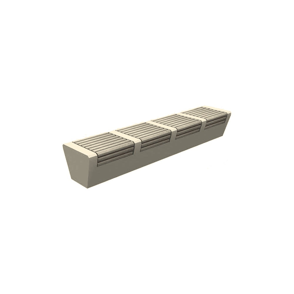 ZB.WL.11 Large Bench With Four Single Seats — Acid Wash — A20 White — digitally rendered color preview