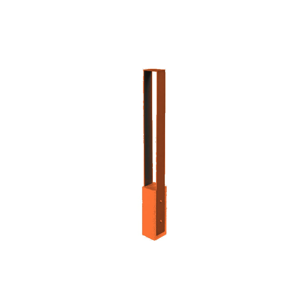 DF6525 Collaboration Vault Bike Bollard - Short/Square — Metal Powder Coat — S3 Orange — digitally rendered color preview