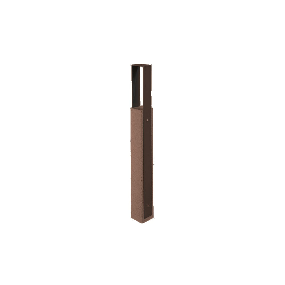 DF6535 Collaboration Vault Bike Bollard - Tall/Square — Weatherstone — W25 Brown — digitally rendered color preview