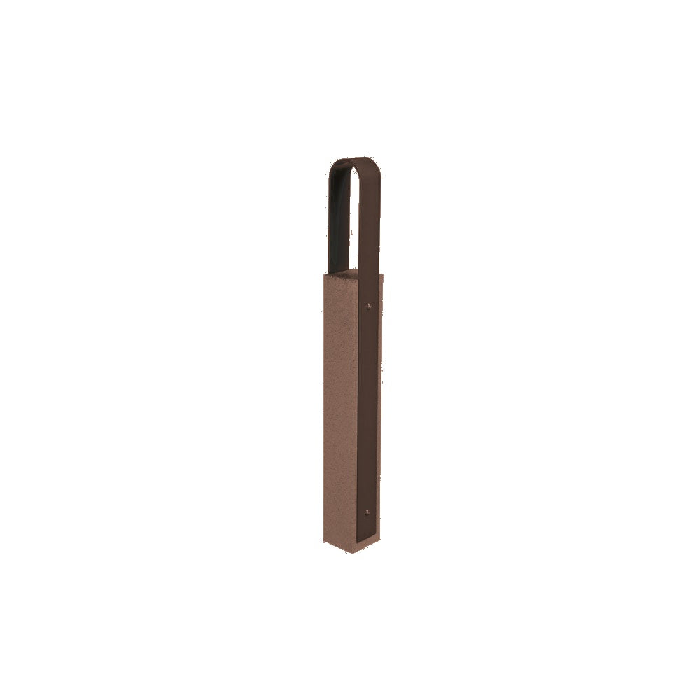 DF6520 Collaboration Vault Bike Bollard - Tall/Rounded — Weatherstone — W25 Brown — digitally rendered color preview