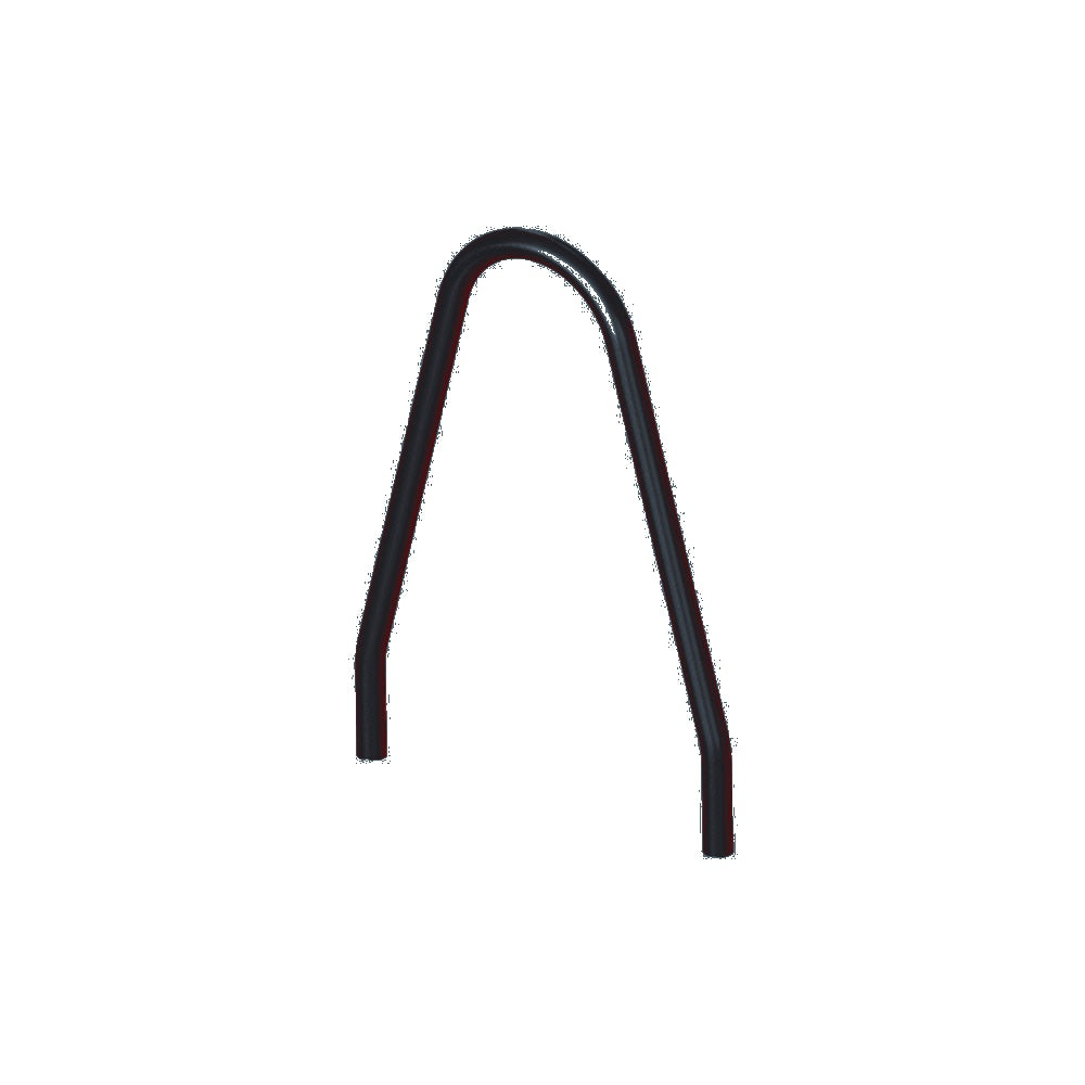 MF9021 Inground Mount Bola Metal Bike Rack — Metal Powder Coat — 126 Charcoal — digitally rendered color preview