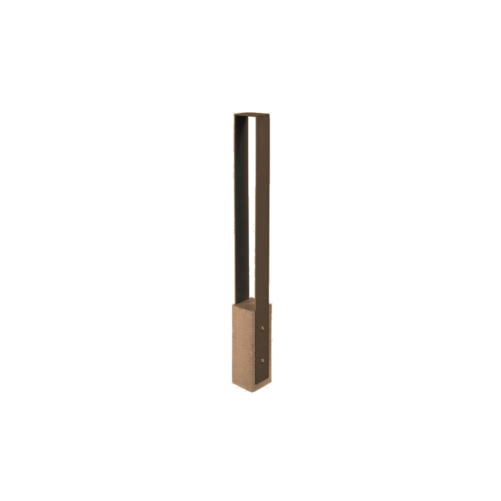 DF6525 Collaboration Vault Bike Bollard - Short/Square — Weatherstone — W22 Sand — digitally rendered color preview
