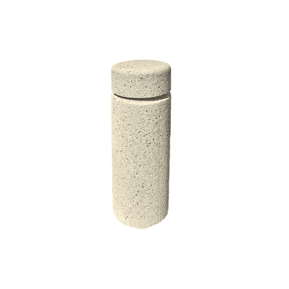 TF6010 Concrete Bollard with Reveal Line — Acid Wash — A20 White — digitally rendered color preview