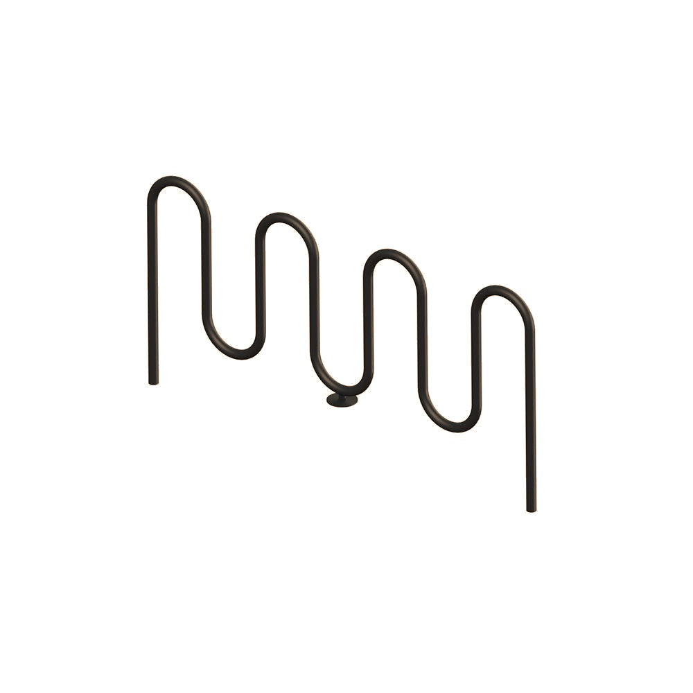 MF9013 Inground Mount 7 Loop Bike Rack — Metal Powder Coat — S44 Putty — digitally rendered color preview