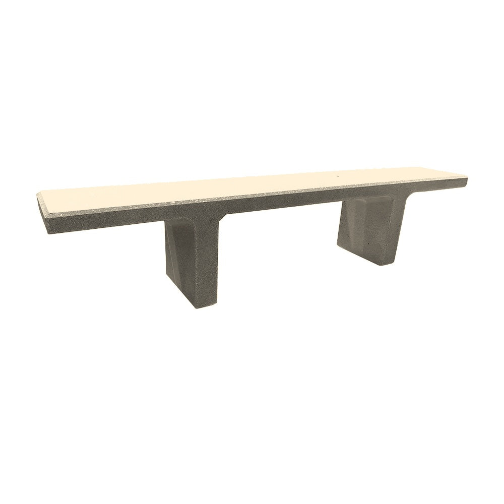 TF5028 Concrete Bench — Weatherstone — W20 White — digitally rendered color preview