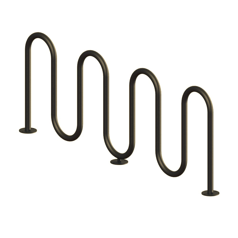 MF9011 Surface Mount 7 Loop Bike Rack — Metal Powder Coat — 7 Sand — digitally rendered color preview